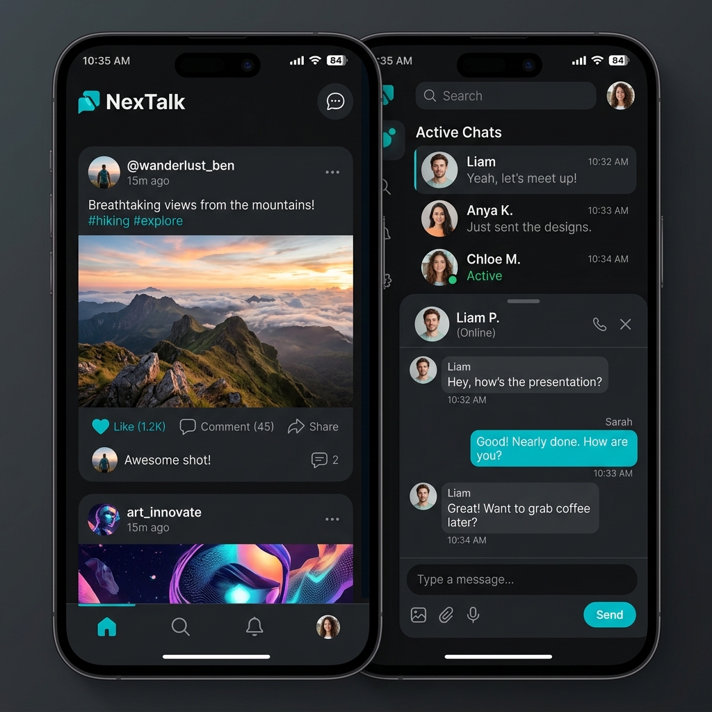 NexTalk App Mockup