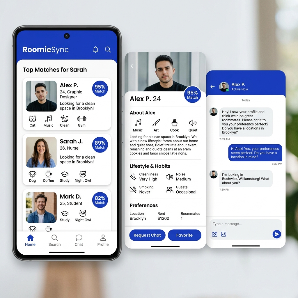 RoomieSync App Mockup